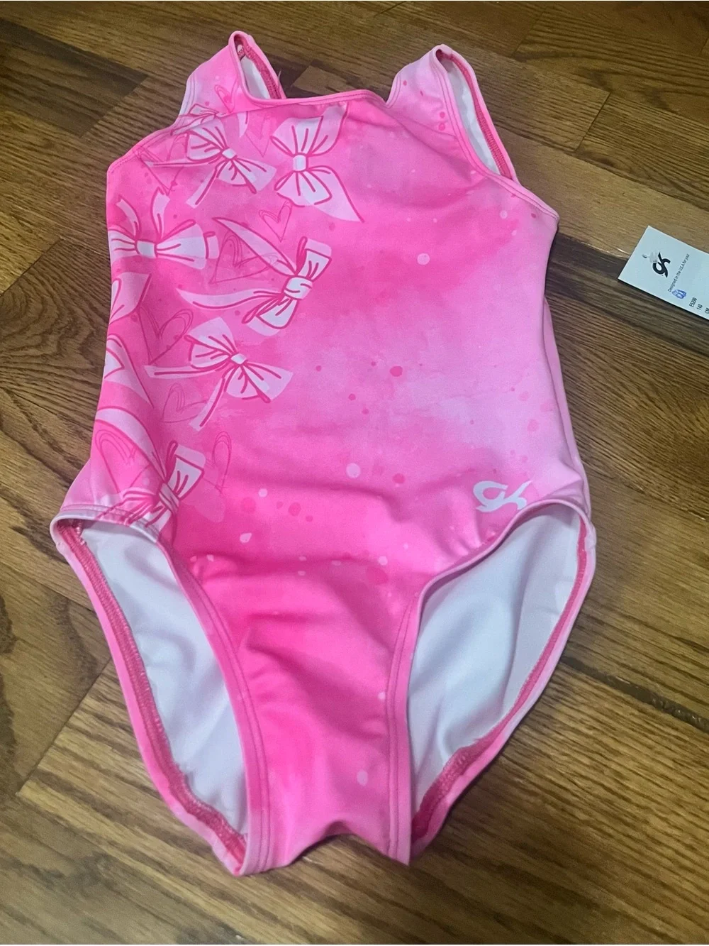 New  pink GKids Blush Bows Tank Leotard gymnastics tumble dance leotard sz CM